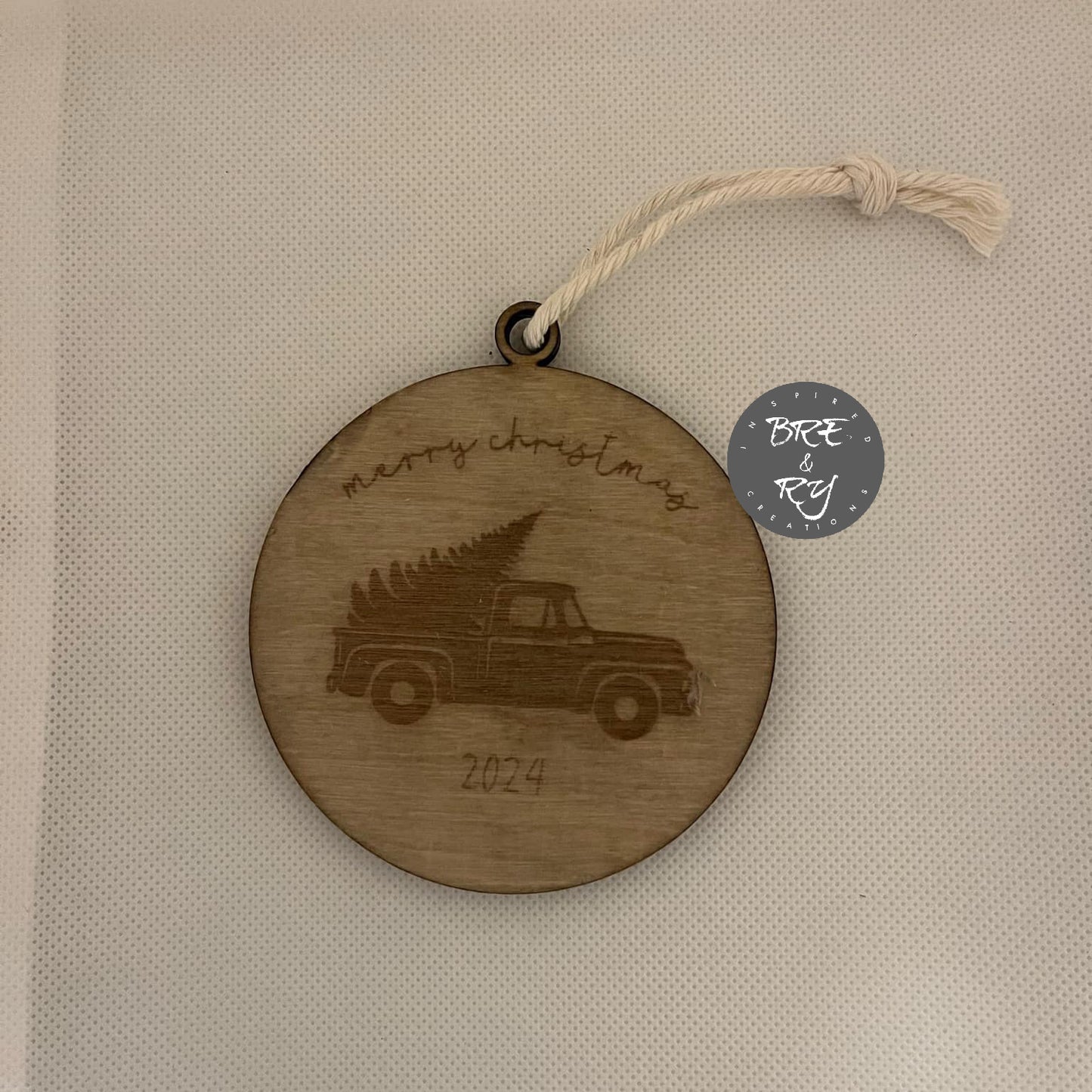 Old truck with tree ornament
