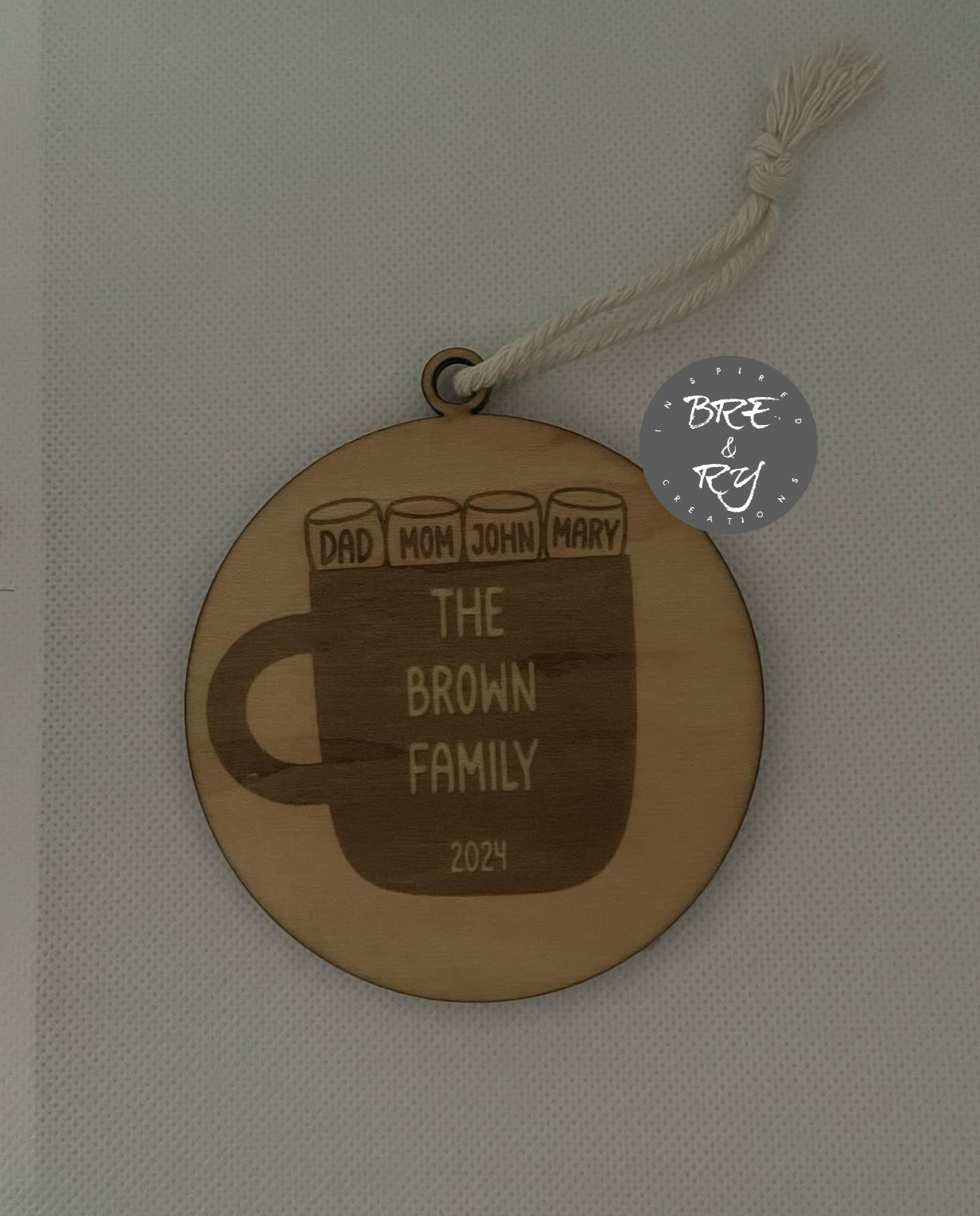 Hot chocolate family ornament