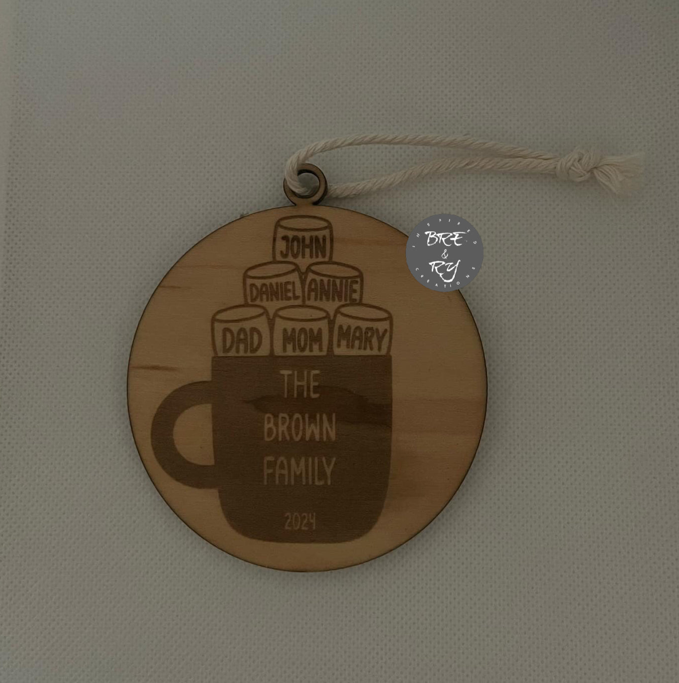 Hot chocolate family ornament