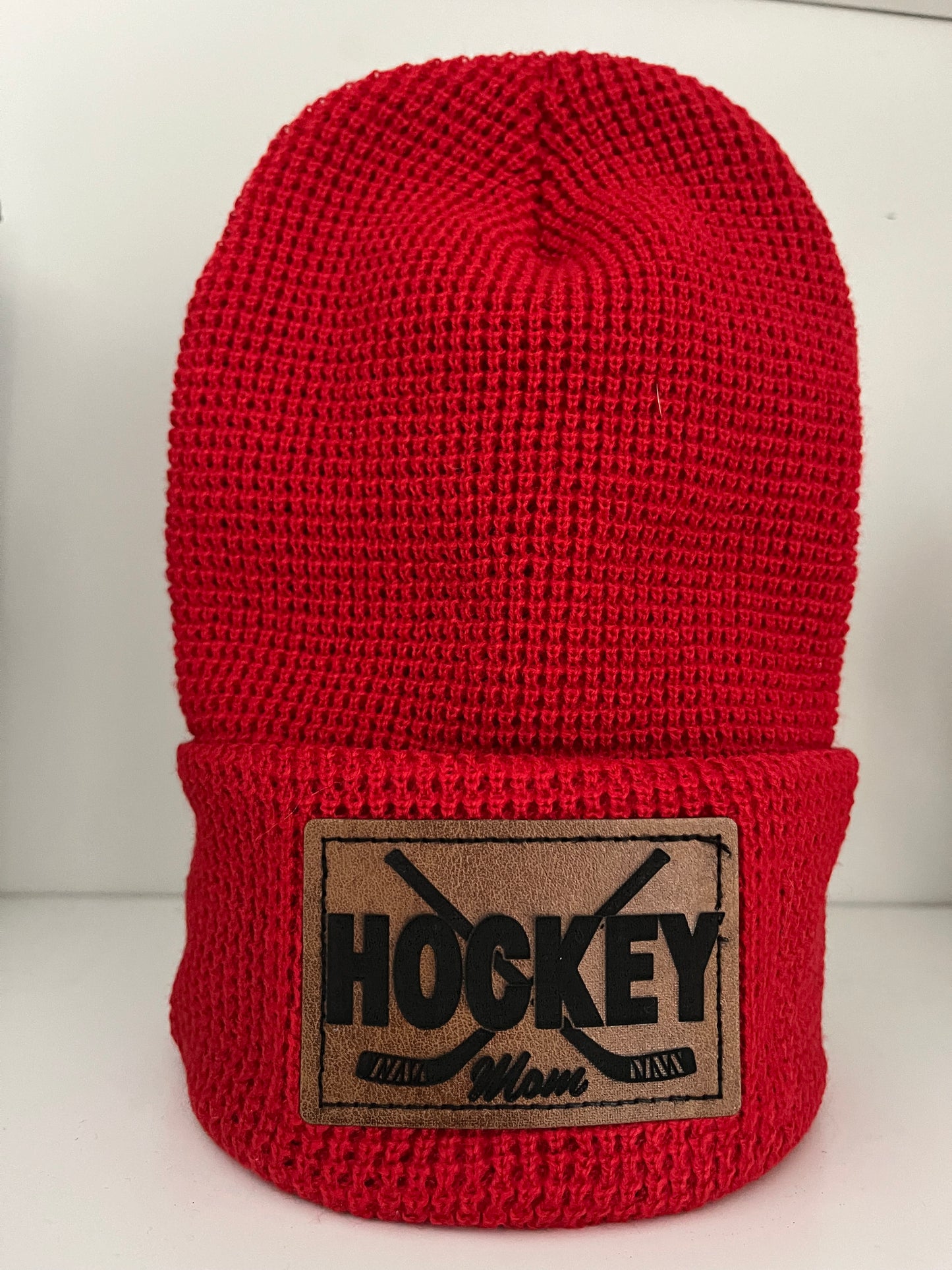 Hockey Leather patch toque - Mom, Dad, Sister, Brother, Coach