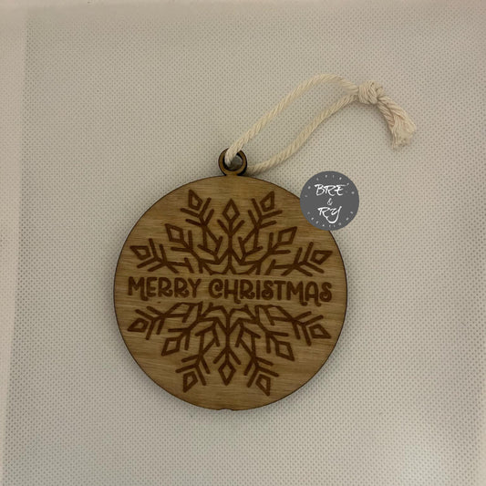 Snowflake ornament- Merry Christmas